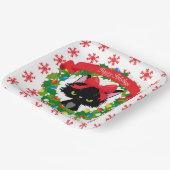 不機嫌な黒猫クリスマスにドレスアップ ペーパープレート (傾斜あり)