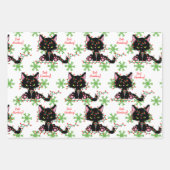 不機嫌な黒猫バHumbug赤と緑3 ラッピングペーパーシート (正面2)