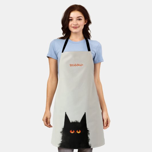 不機嫌な黒猫 エプロン (着用した状態)