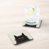 不機嫌な黒猫 コースター (右側)