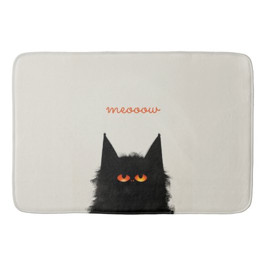 不機嫌な黒猫 バスマット (正面)
