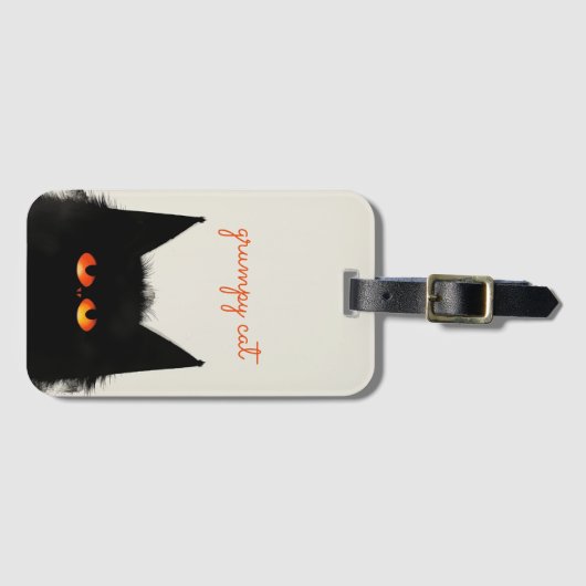 不機嫌な黒猫 ラゲッジタグ (正面横)