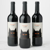 不機嫌な黒猫 ワインラベル (ボトル)