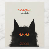 不機嫌な黒猫 ワインラベル (シングルラベル)