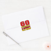 不機嫌な60番目の誕生日ユーモア ラウンドシール (封筒)