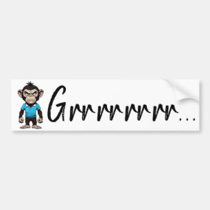 不機嫌なApeデカールおもしろい怒「Grrrr」式 バンパーステッカー