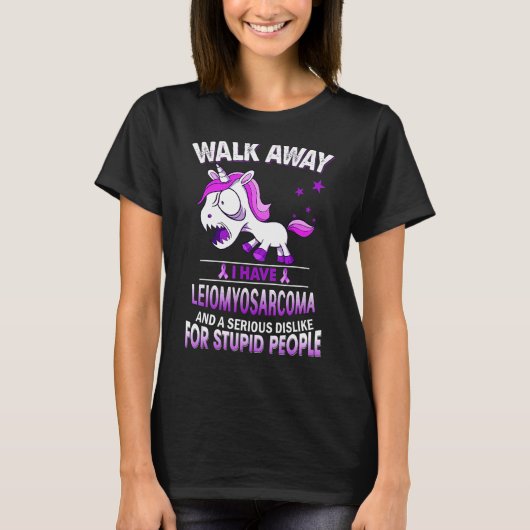 不機嫌なLeiomyosarcoma Unicorn I Have Leiomyosarcom Tシャツ (正面)