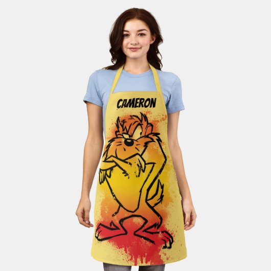 不機嫌なTAZ™ エプロン (着用した状態)