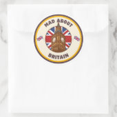 不機嫌についてイギリスビッグベンステッカー ラウンドシール (バッグ)