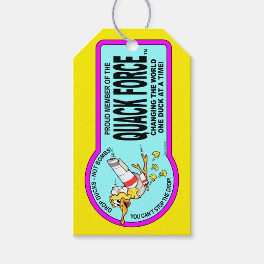 不機嫌のカッカーのダッキングラベル ギフトタグ (正面)