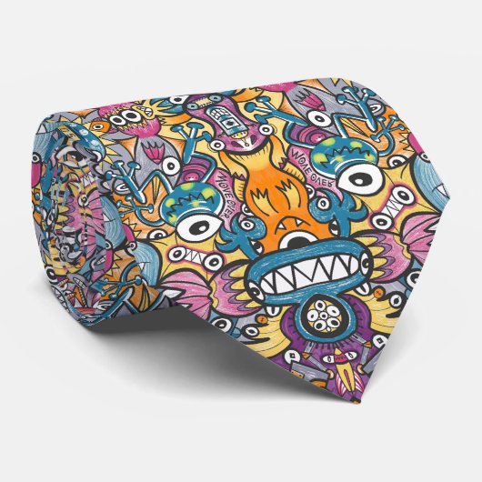 不機嫌のモンスターとロボット熱狂するが混み合う ネクタイ (ロール)