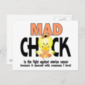 不機嫌の子宮癌との闘いの雛 ポストカード (正面/裏面)