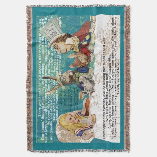 不機嫌の帽子屋さんと三月うさぎさんのアリス スローブランケット (正面縦)