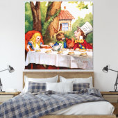 不機嫌の帽子屋さんの紅茶パーティーが不思議の国のアリスに キャンバスプリント (インサイチュ (寝室))