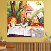 不機嫌の帽子屋さんの紅茶パーティーが不思議の国のアリスに キャンバスプリント (インサイチュ (リビング))