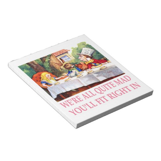 不機嫌の帽子屋さんの紅茶パーティーが不思議の国のアリスに ノートパッド (アングル)