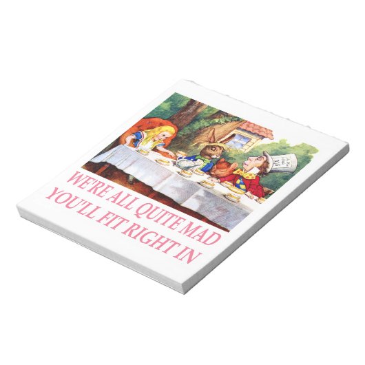 不機嫌の帽子屋さんの紅茶パーティーが不思議の国のアリスに ノートパッド (回転)