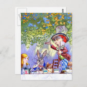 不機嫌の帽子屋さんの紅茶パーティーが不思議の国のアリスに ポストカード (正面/裏面)