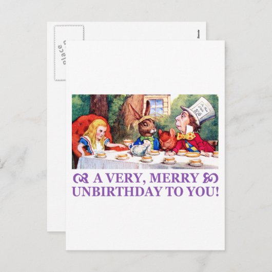 不機嫌の帽子屋さんは、アリスに誕生日なんてとんでもないメリーことをいってほしい! シーズンポストカード (正面/裏面)