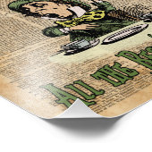 不機嫌の帽子屋、アリス、ワンダーランド、引用文ヴィンテージアート フォトプリント            (角)