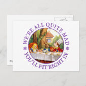 不機嫌のHatter's Teaパーティー – 「私たちはみんな不機嫌だ!」 ポストカード (正面/裏面)