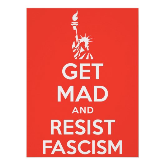 不機嫌を得てファシズムに抵抗する ポスター (正面)