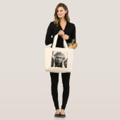 不機嫌インディアン先住民アメリカトート財布 ラージトートバッグ (正面(モデル))