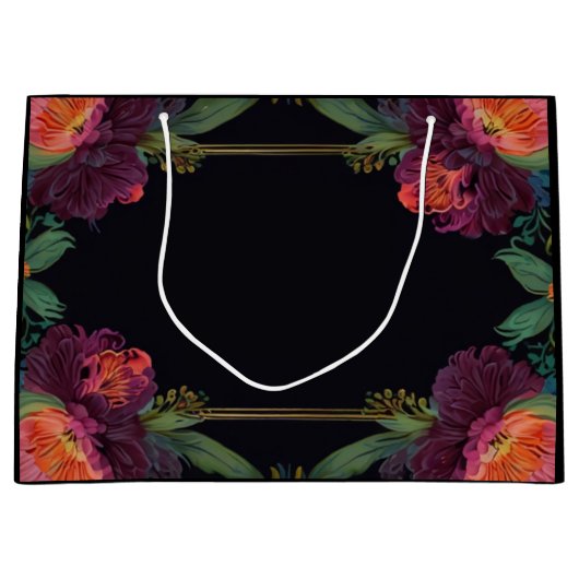 不機嫌エレガントなピーチのピンクボホフローラ ラージペーパーバッグ (正面)