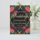 不機嫌エレガントなピーチのピンクボホフローラ 招待状 (スタンド正面)