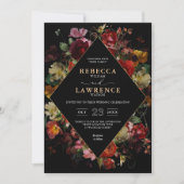 不機嫌エレガントなフローラブ結婚ラック 招待状 (正面)