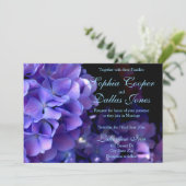 不機嫌エレガントな紫の黒色のフローラ結婚 招待状 (スタンド正面)
