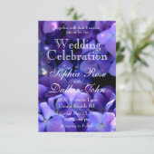 不機嫌エレガントな紫の黒色のフローラ結婚 招待状 (スタンド正面)