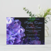 不機嫌エレガントな紫の黒色のフローラ結婚 招待状 (スタンド正面)