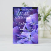 不機嫌エレガントな紫の黒色のフローラ結婚 招待状 (スタンド正面)