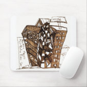 不機嫌オフ白 マウスパッド (マウス)