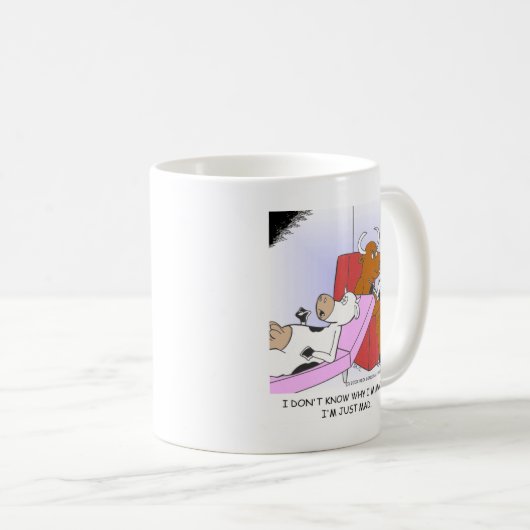 不機嫌カウインセラピーおもしろいギフト&収集品 コーヒーマグカップ (正面右)