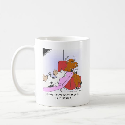 不機嫌カウインセラピーおもしろいギフト&収集品 コーヒーマグカップ (左)