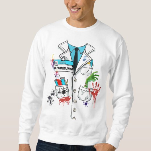 不機嫌カスタムサイエンティストのハロウィーンラボの衣装 スウェットシャツ (正面)