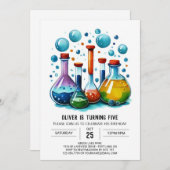 不機嫌カスタムサイエンティストウィムシー誕生日 招待状 (正面/裏面)