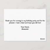 不機嫌サイエンスサイエンティスト誕生日パーティーありがとう ポストカード (裏面)