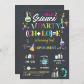 不機嫌サイエンス誕生日パーティシャルボードガール 招待状 (正面/裏面)