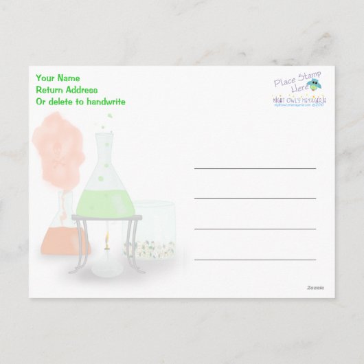 不機嫌サイエンティストありがとうはがき ポストカード (裏面)