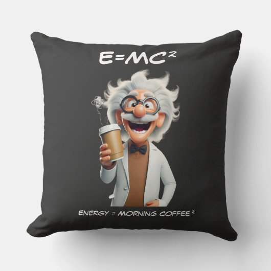 不機嫌サイエンティストコーヒー クッション (正面)