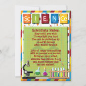 不機嫌サイエンティストビーカー危険顕微鏡招待状 招待状 (裏面)