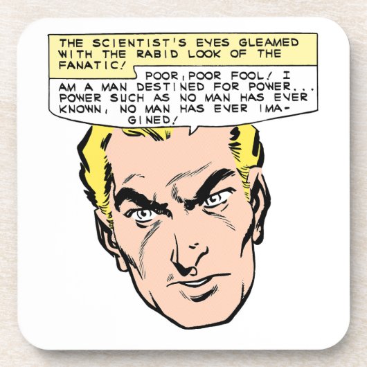 不機嫌サイエンティストヴィンテージ漫画ブックパネル コースター (正面)