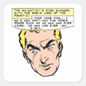 不機嫌サイエンティストヴィンテージ漫画ブックパネル スクエアシール (正面)