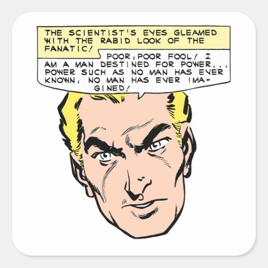 不機嫌サイエンティストヴィンテージ漫画ブックパネル スクエアシール