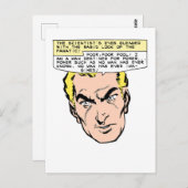 不機嫌サイエンティストヴィンテージ漫画ブックパネル ポストカード (正面/裏面)