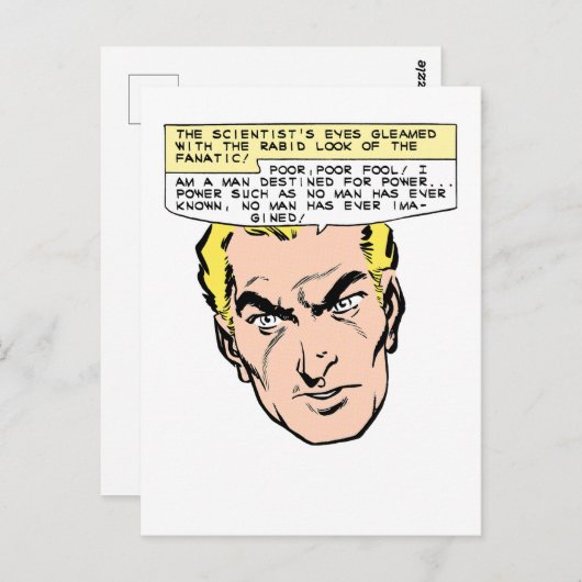 不機嫌サイエンティストヴィンテージ漫画ブックパネル ポストカード (正面/裏面)