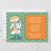 不機嫌サイエンティスト招待状：ブロンド少年おもしろいオプション 招待状 (正面)